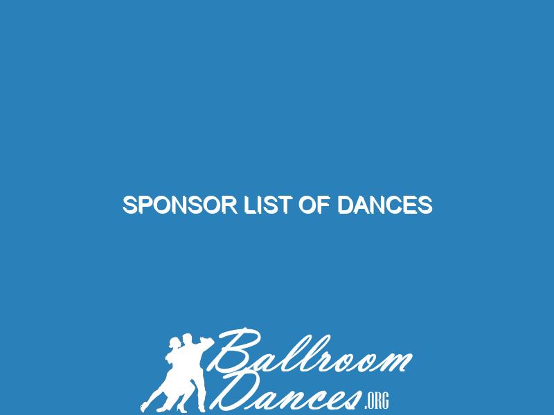 sponsor list of dances