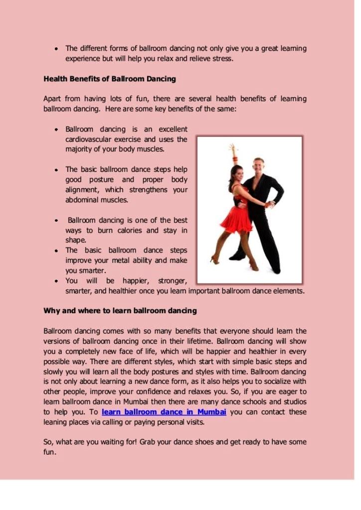 The Health Benefits of Engaging in Ballroom Dance