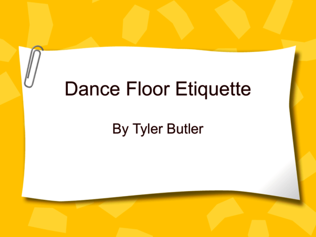 Dance Floor Etiquitte