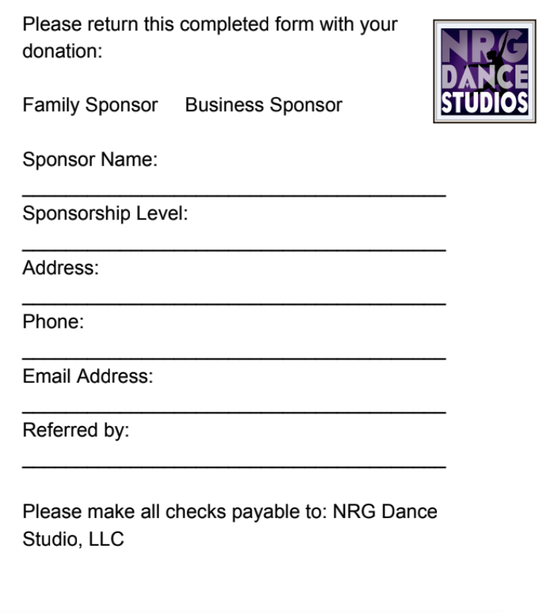 sponsor list of dances